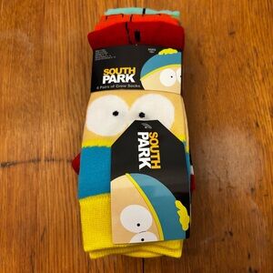New South Park 6 Pair Pack Novelty Crew Socks for Men - Shoe Size 6-12